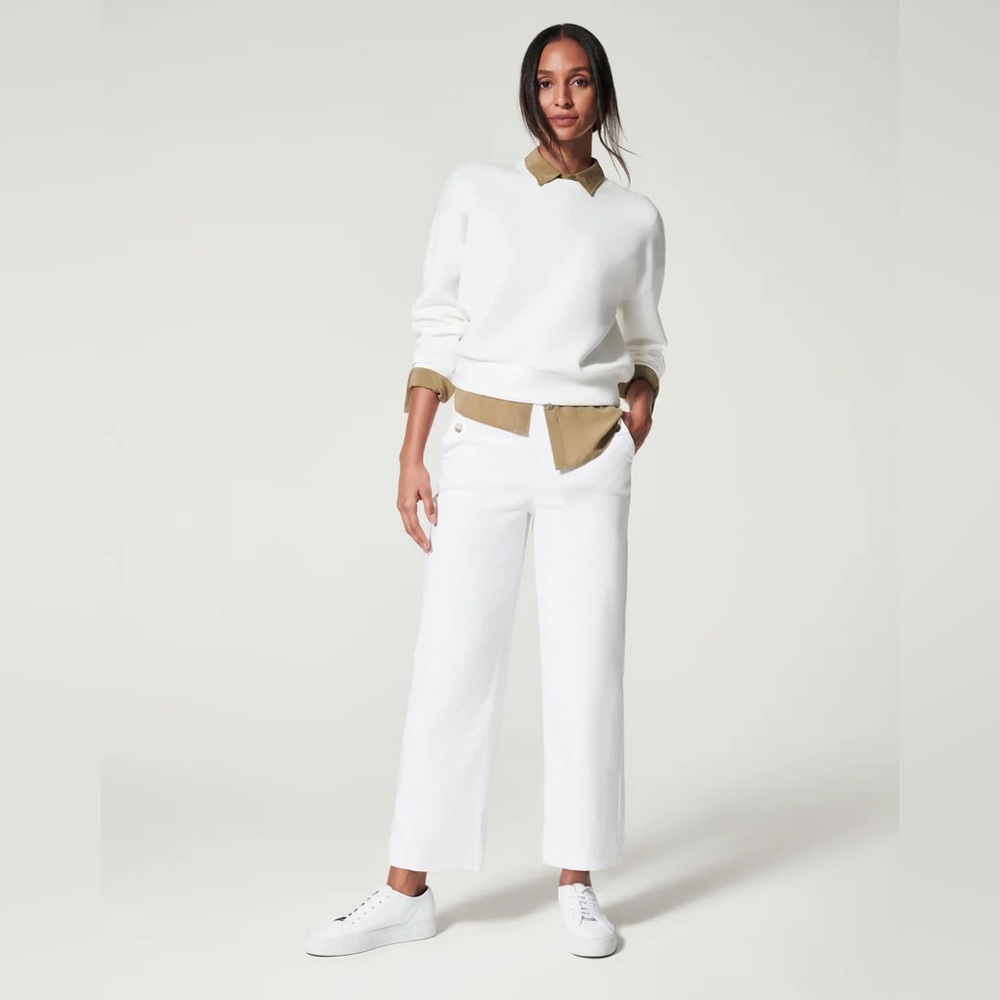 💎 Spanx 20312 Stretch Twill Cropped Wide Leg Pant
